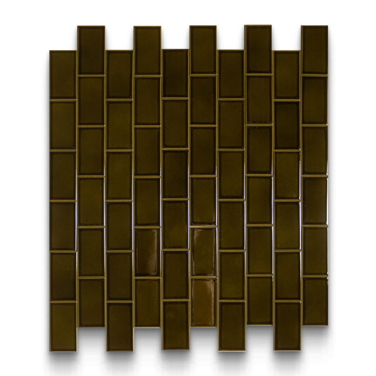 Koi 2.5x4.25 Olive Glossy Rectangle Tile