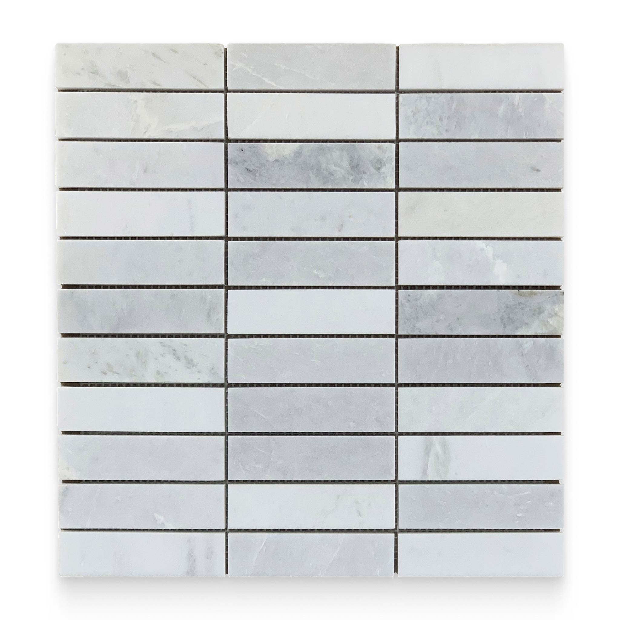 1x4 Daphne White Honed Stacked Mosaic – Stone Products Unlimited