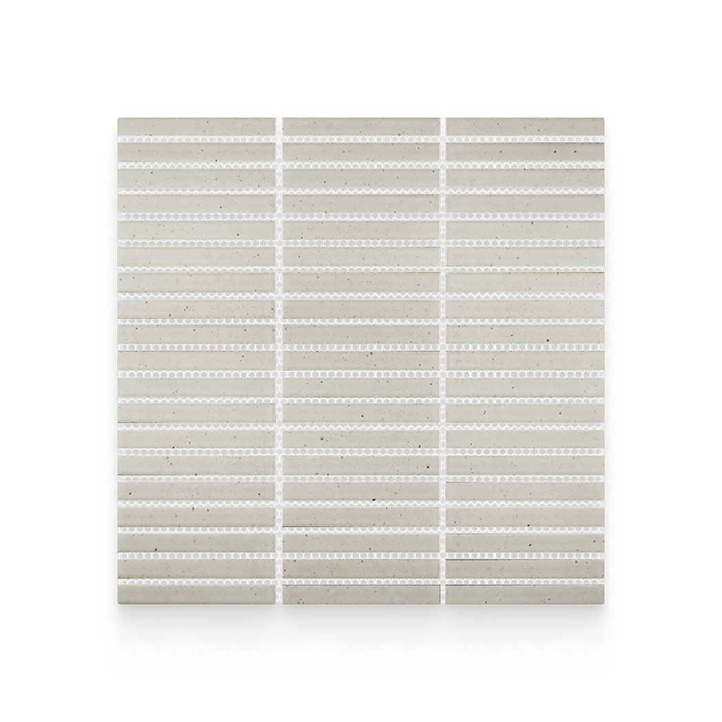 Mugi 0.5x4 Shiro Matte Stacked Mosaic – Stone Products Unlimited