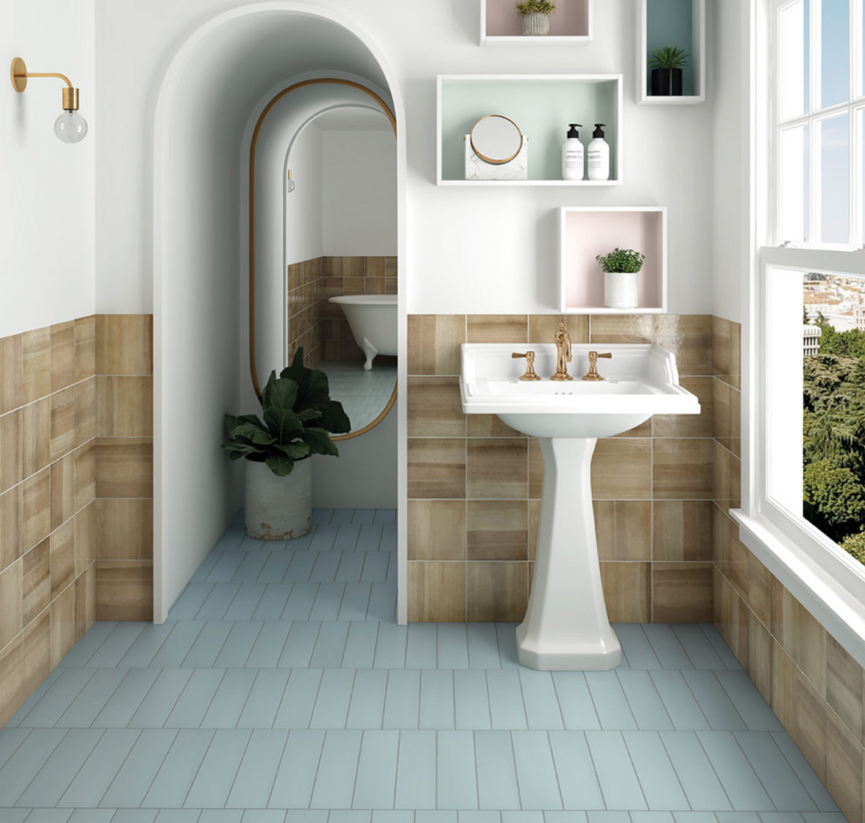 Forte 3.5x14.5 Bahia Blue Matte Rectangle Tile