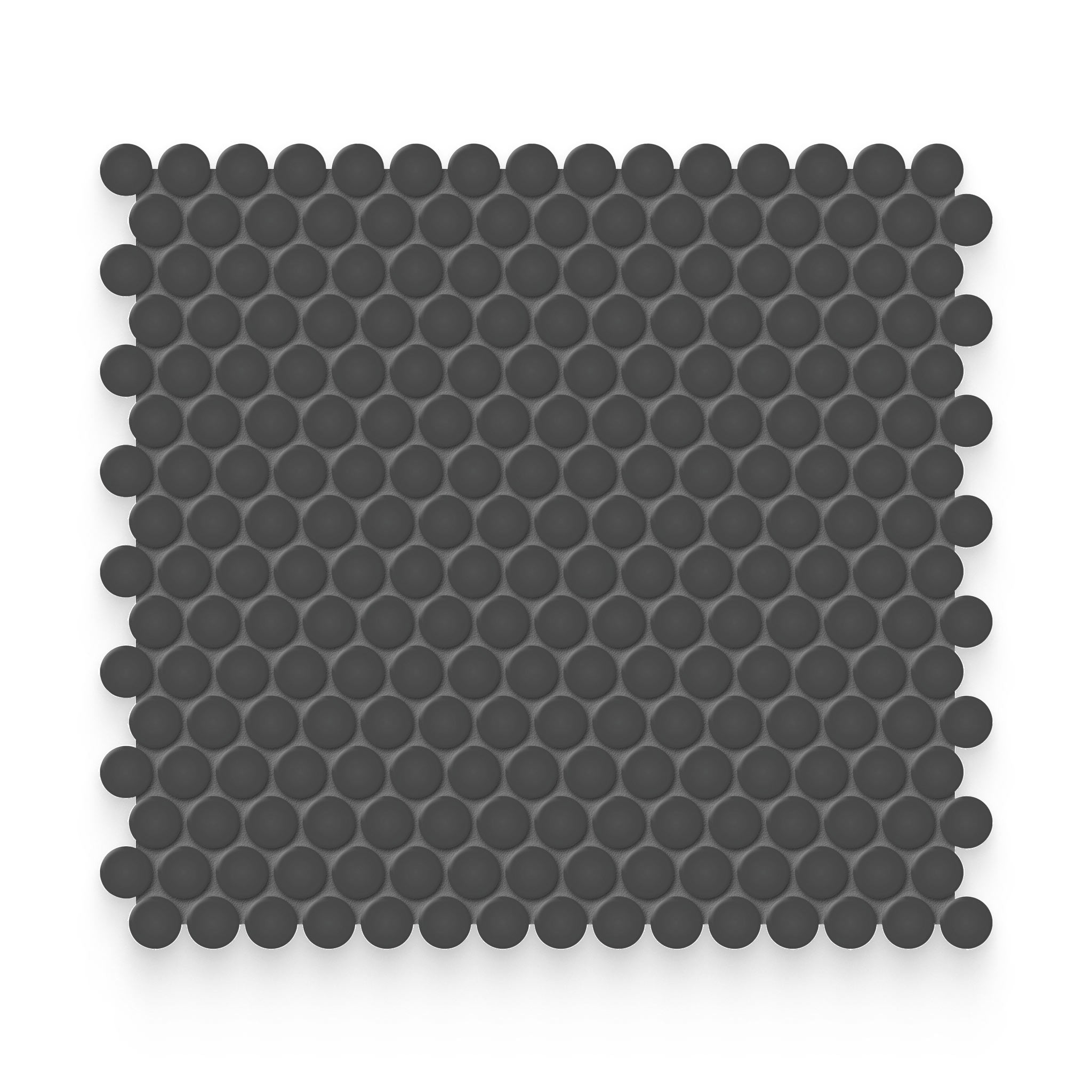 Essential 0.75x0.75 Retro Black Matte Penny Round Mosaic – Stone