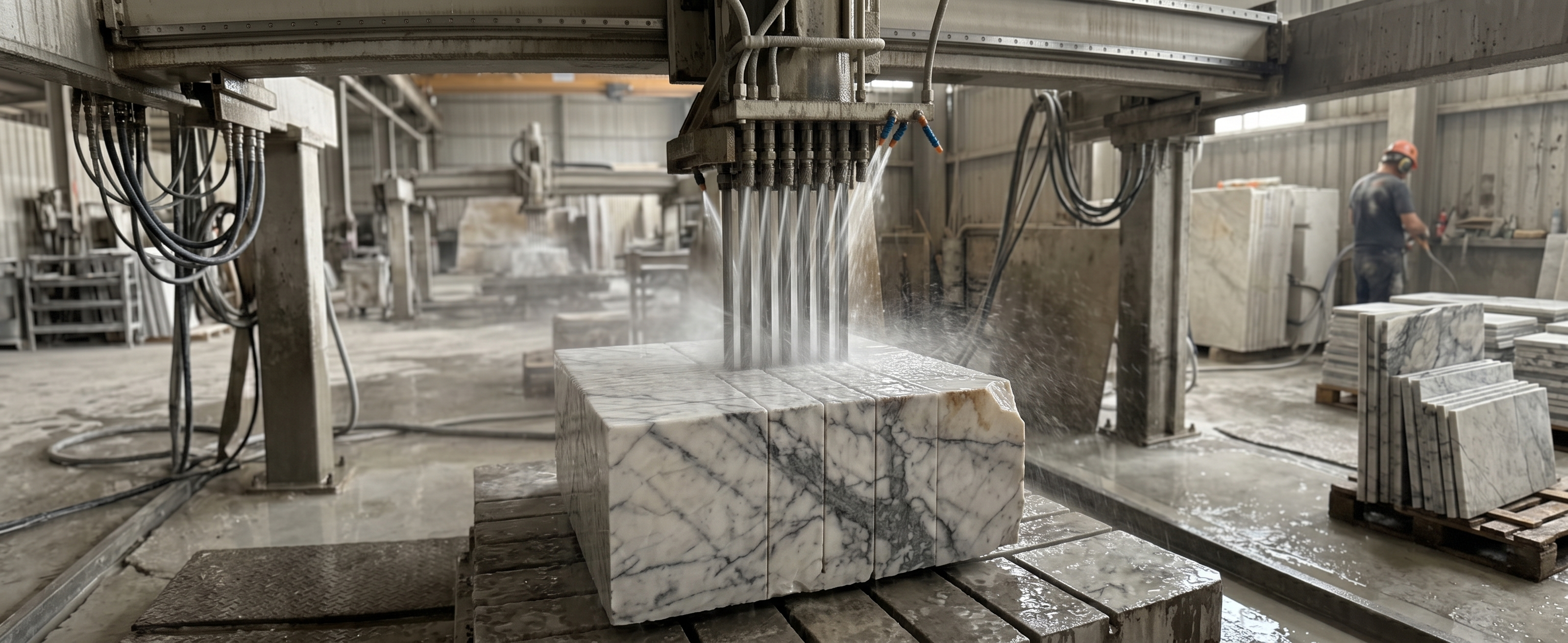 Precise architectural processing of natural stone.