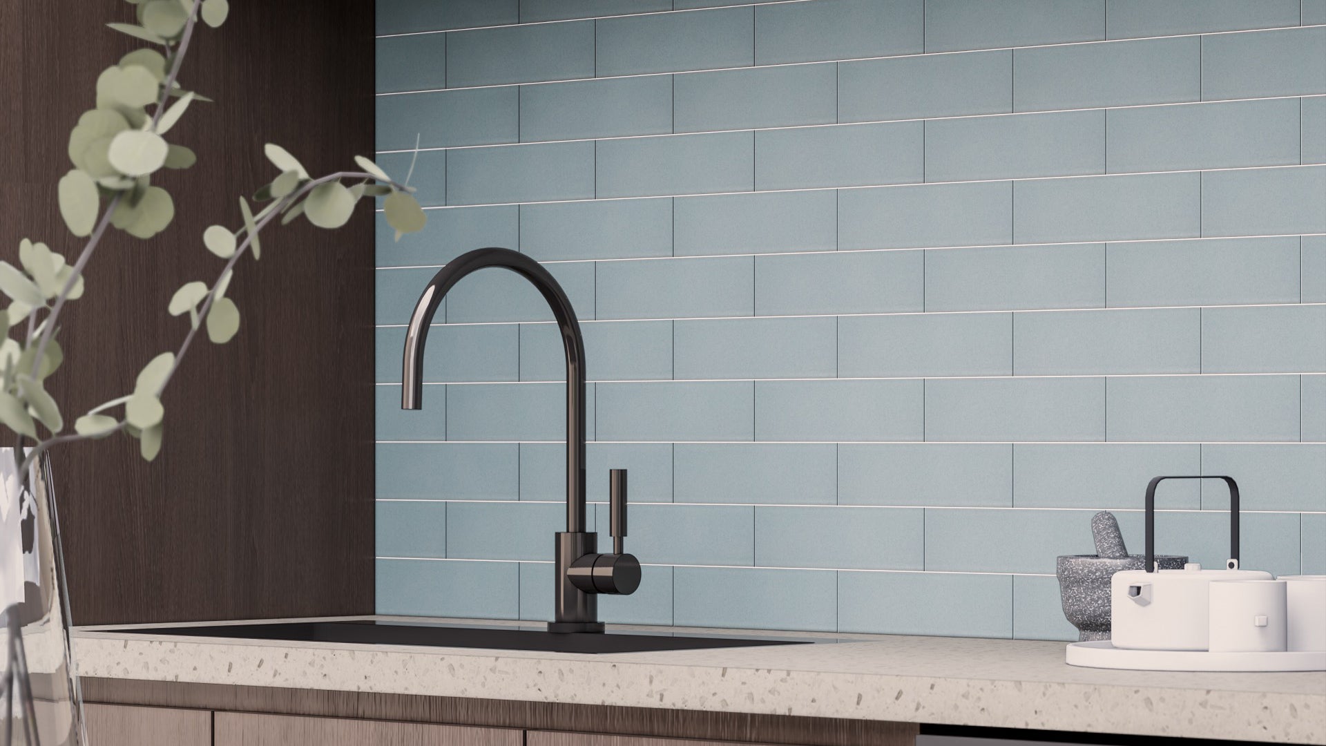 Akuza 1x6 Sky Matte Stacked Mosaic – Stone Products Unlimited