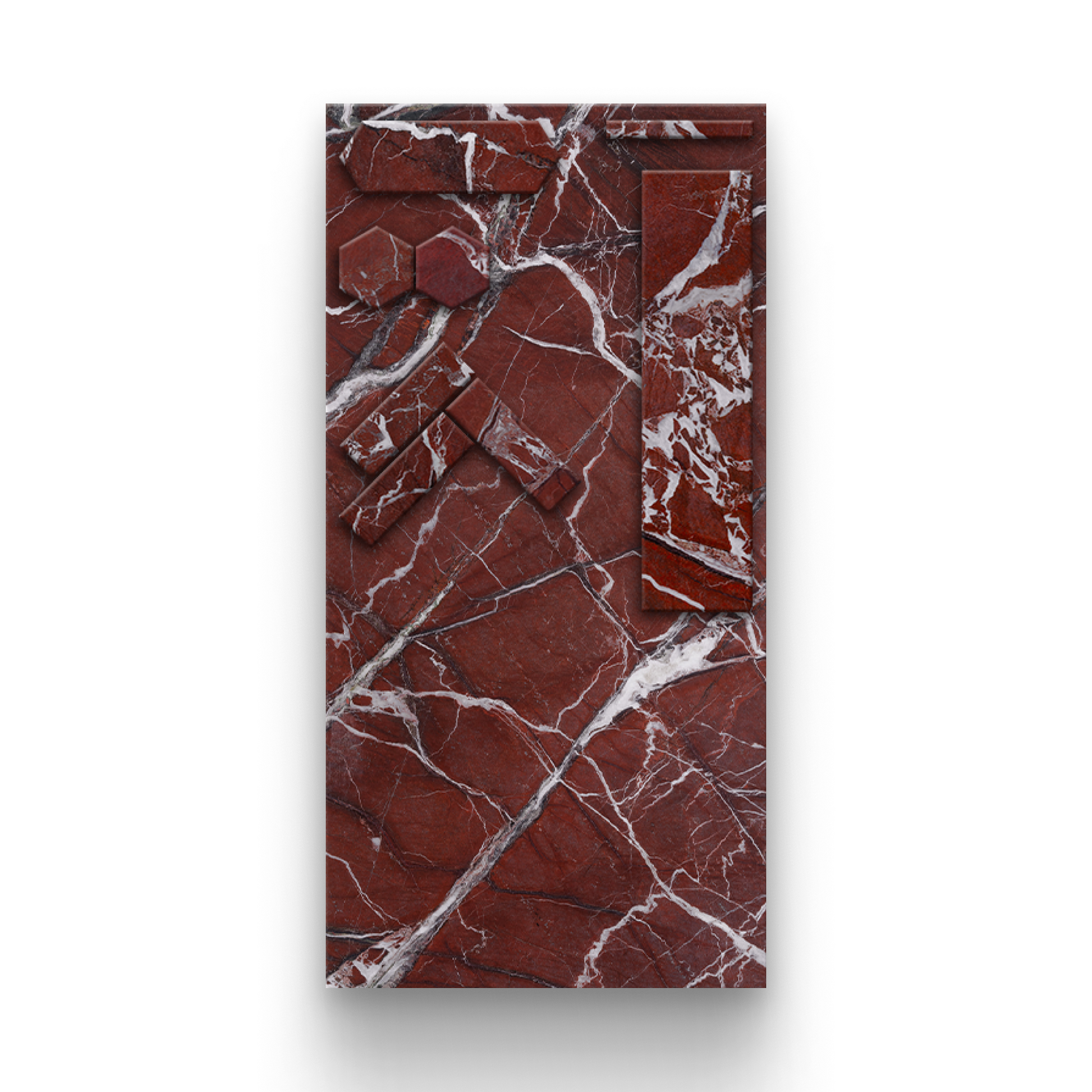 12x24 Natural Stone Display w/Mosaic - Breccia Vino