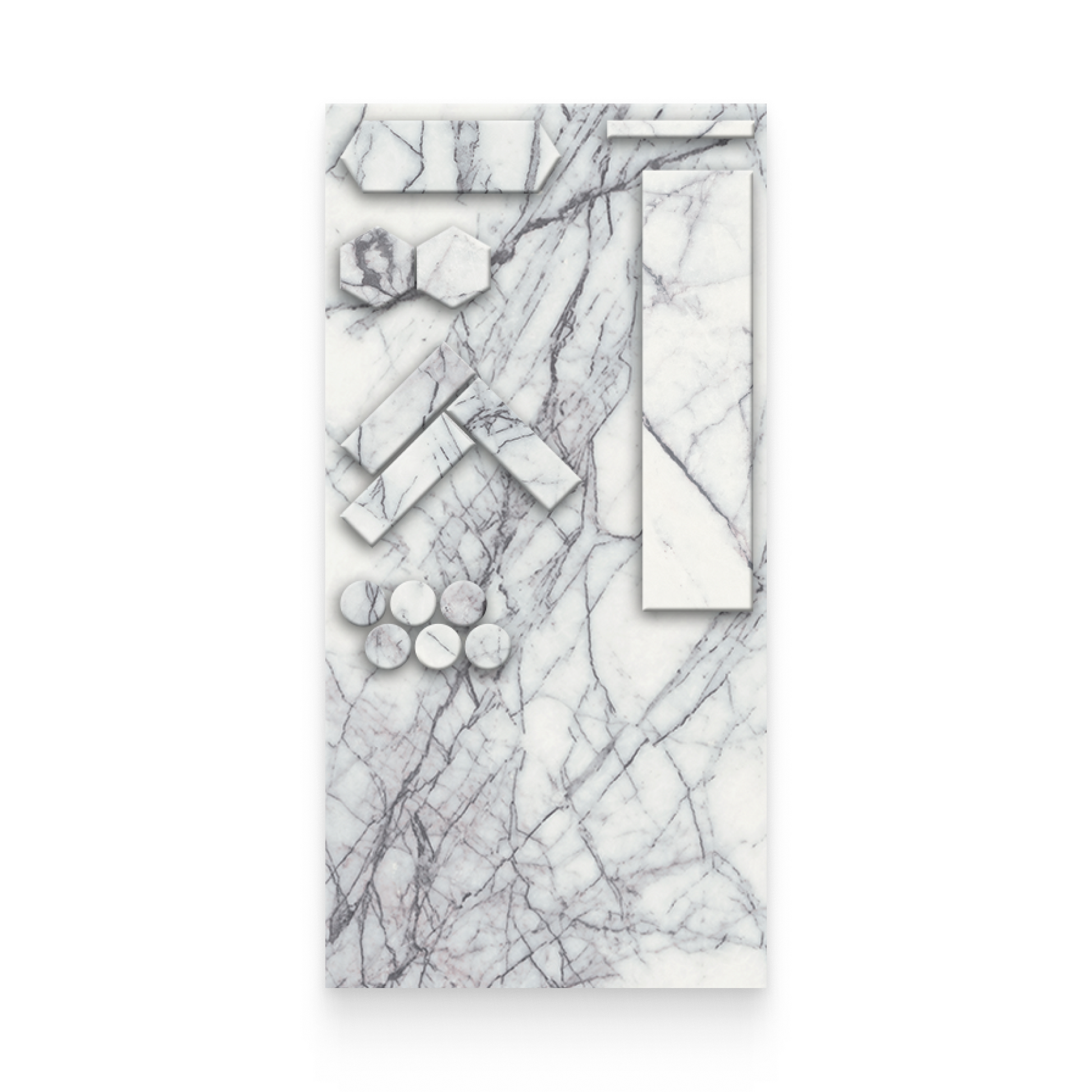 12x24 Natural Stone Display w/Mosaic - Lilac