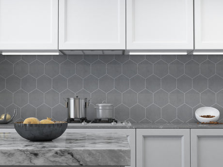 6x6 Basalt Grey Honed Hexagon Tile