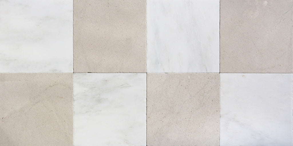 Avant Garde 12x12 Bianco Bello Modern Tumbled Square Tile
