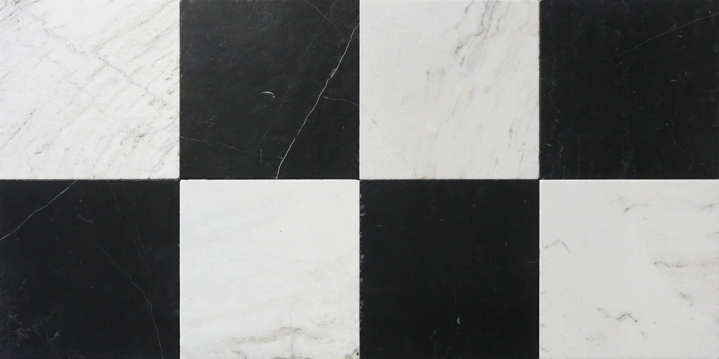 Avant Garde 12x12 Daphne White Modern Tumbled Square Tile