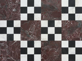 Avant Garde 4x4 Nero Marquina Modern Tumbled Square Tile - Sample