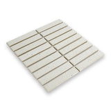 Suna 1.1x5.71 Powder White Glossy Stacked Mosaic