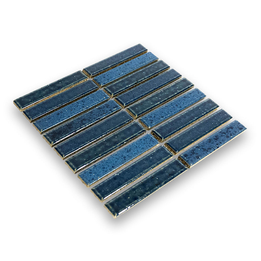 Suna 1.1x5.71 Tidal Blue Glossy Stacked Mosaic