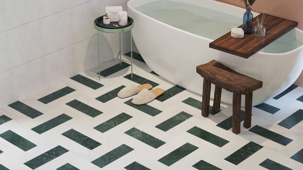 Avant Garde 4x12 Daphne White Modern Tumbled Rectangle Tile