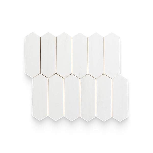 2x6 Bianco Dolomite Calida Honed Picket Mosaic