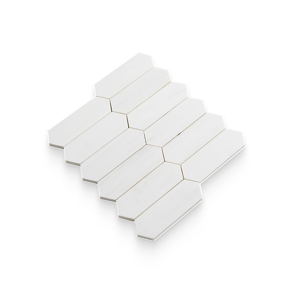 2x6 Bianco Dolomite Calida Honed Picket Mosaic