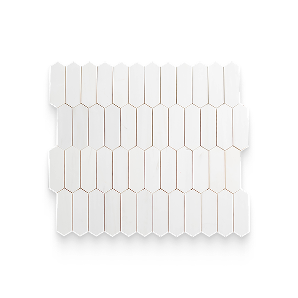 2x6 Bianco Dolomite Calida Honed Picket Mosaic