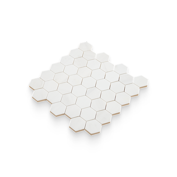 2x2 Bianco Dolomite Calida Honed Hexagon Mosaic