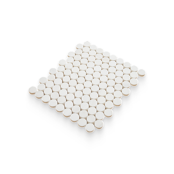 1.25x1.25 Bianco Dolomite Calida Honed Penny Round Mosaic
