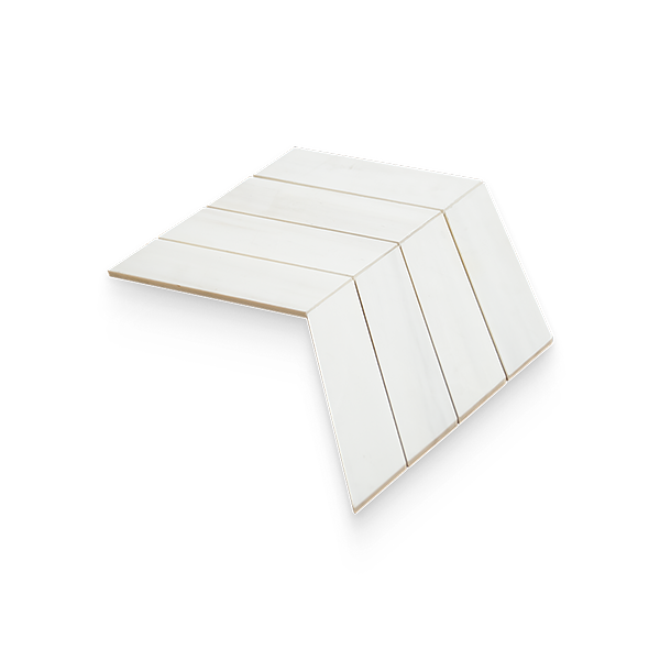 2x8.5 Bianco Dolomite Calida Honed Chevron Mosaic