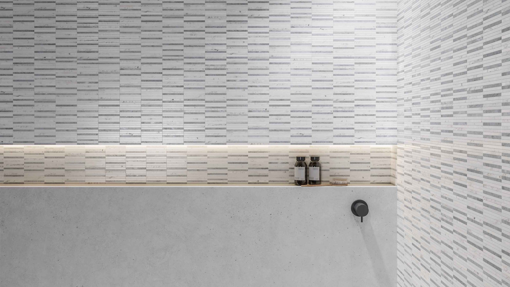 Blended Lines Tropic Mixed Finish (Honed and Polished) Mosaic