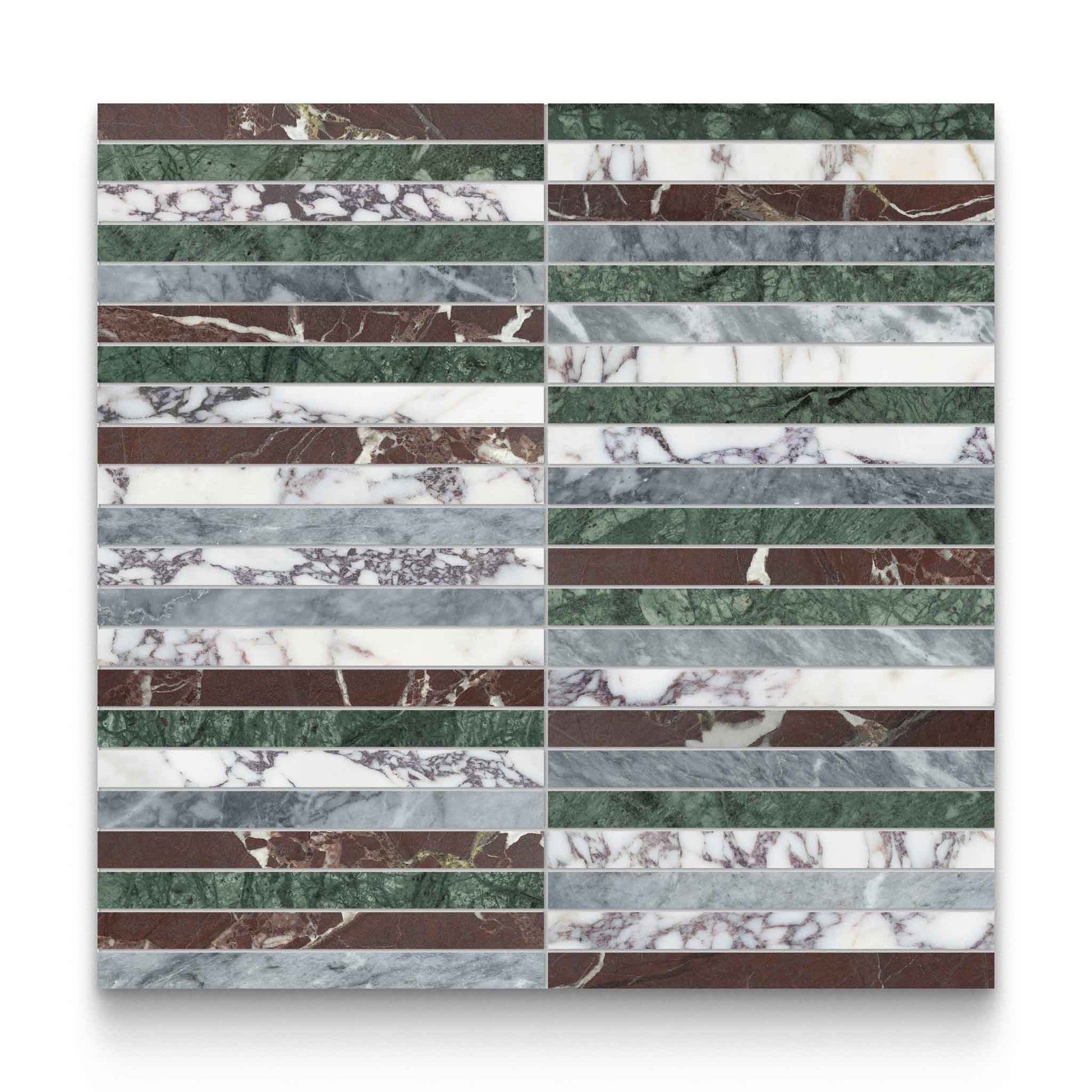 Blended Lines Tropic Mixed Finish (Honed and Polished) Mosaic