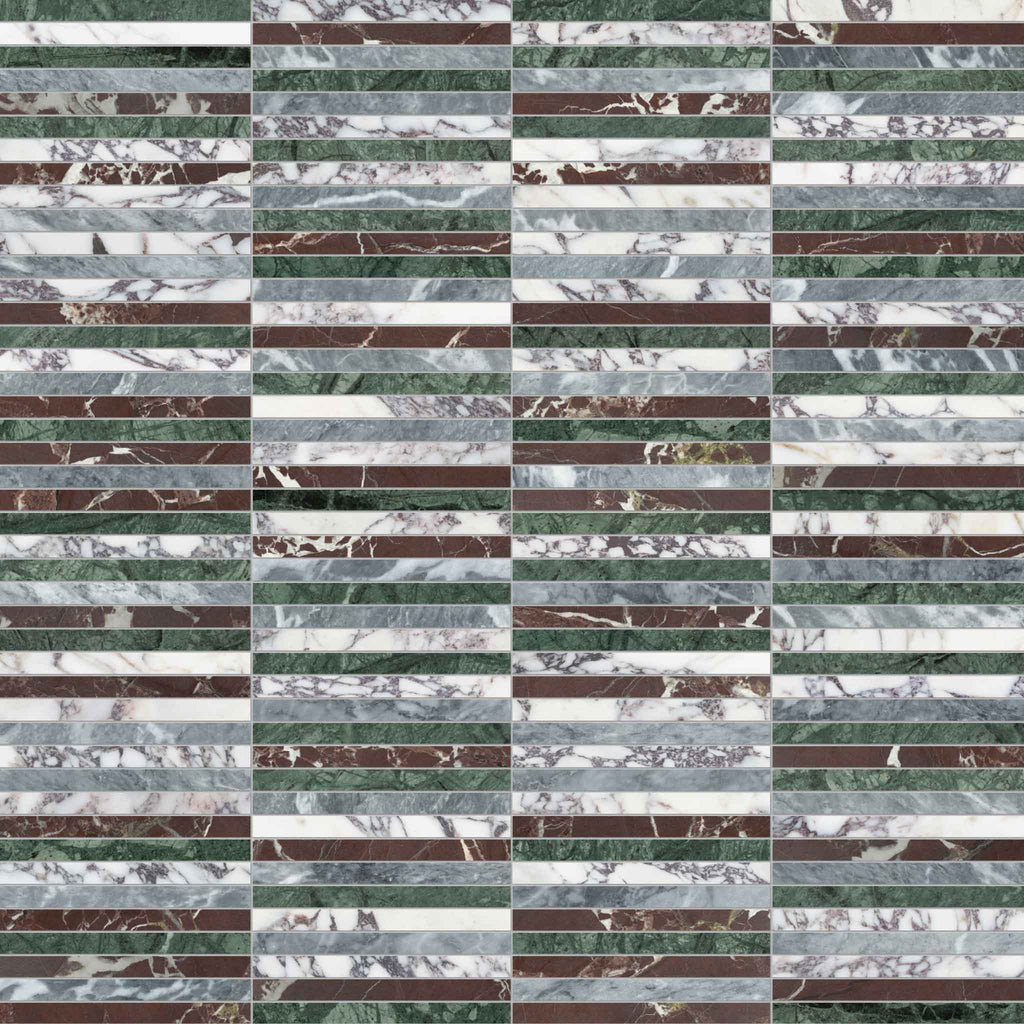 Blended Lines Tropic Mixed Finish (Honed and Polished) Mosaic