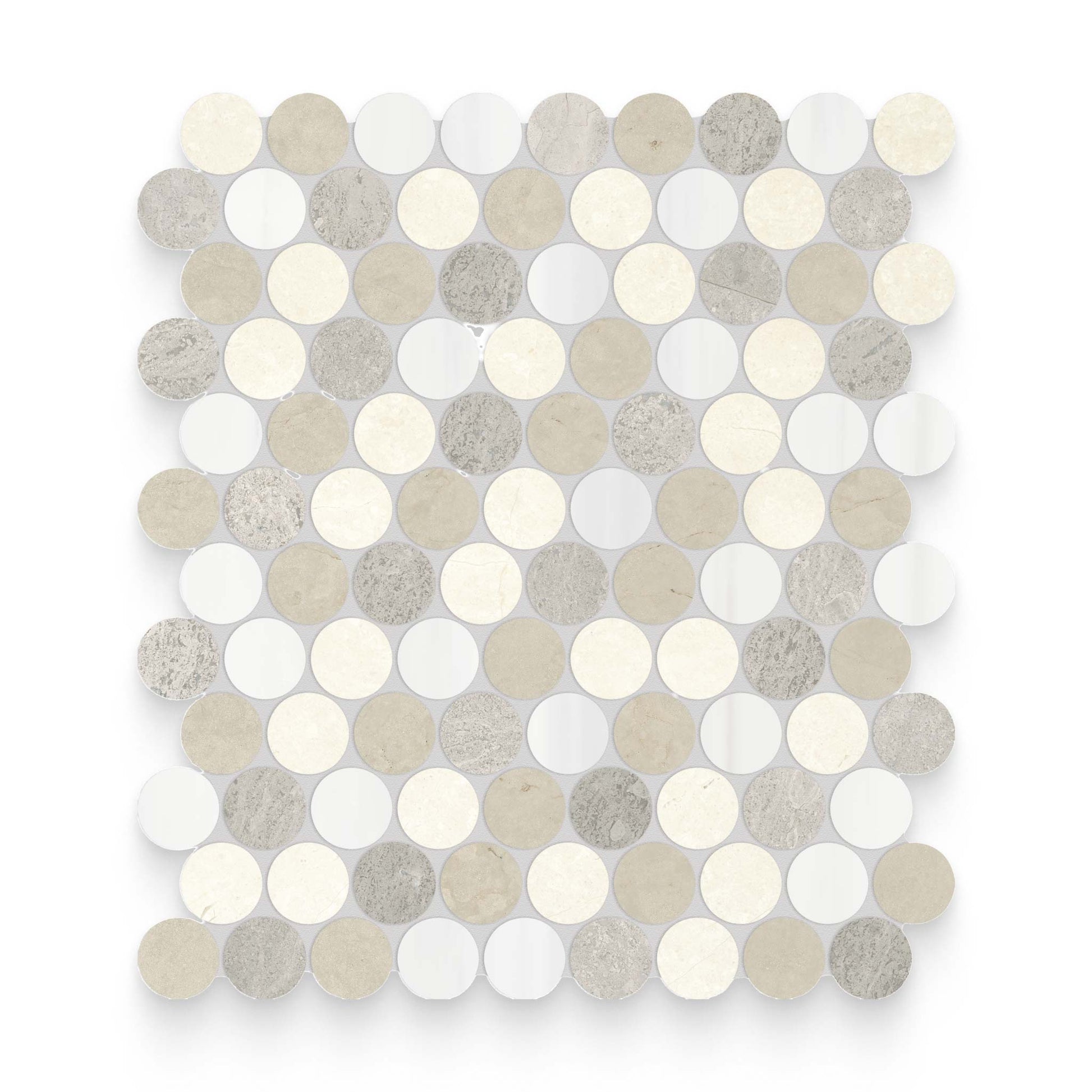 Blended Round Dune Honed Mosaic