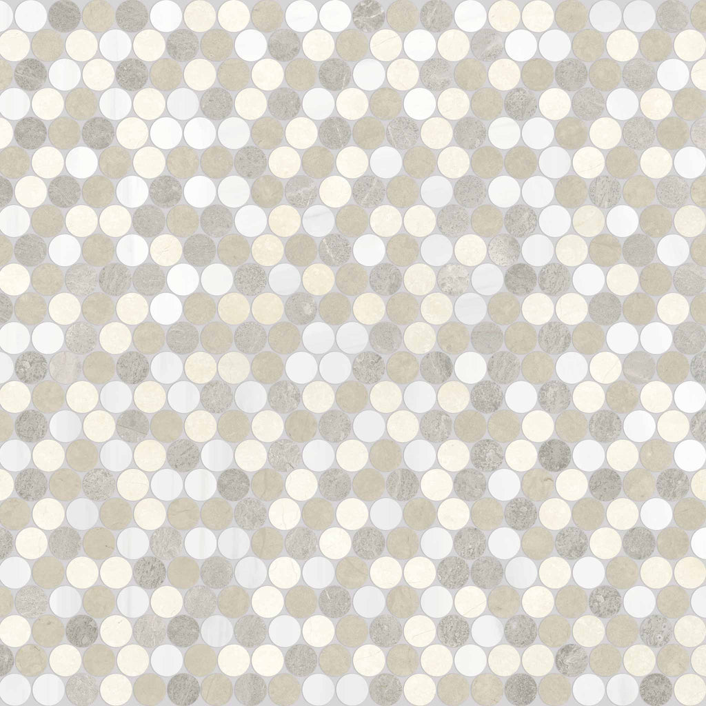 Blended Round Dune Honed Mosaic