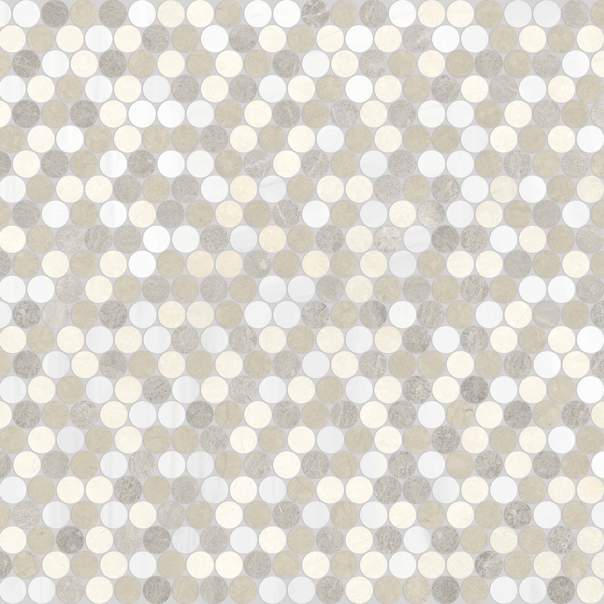 Blended Round Dune Honed Mosaic