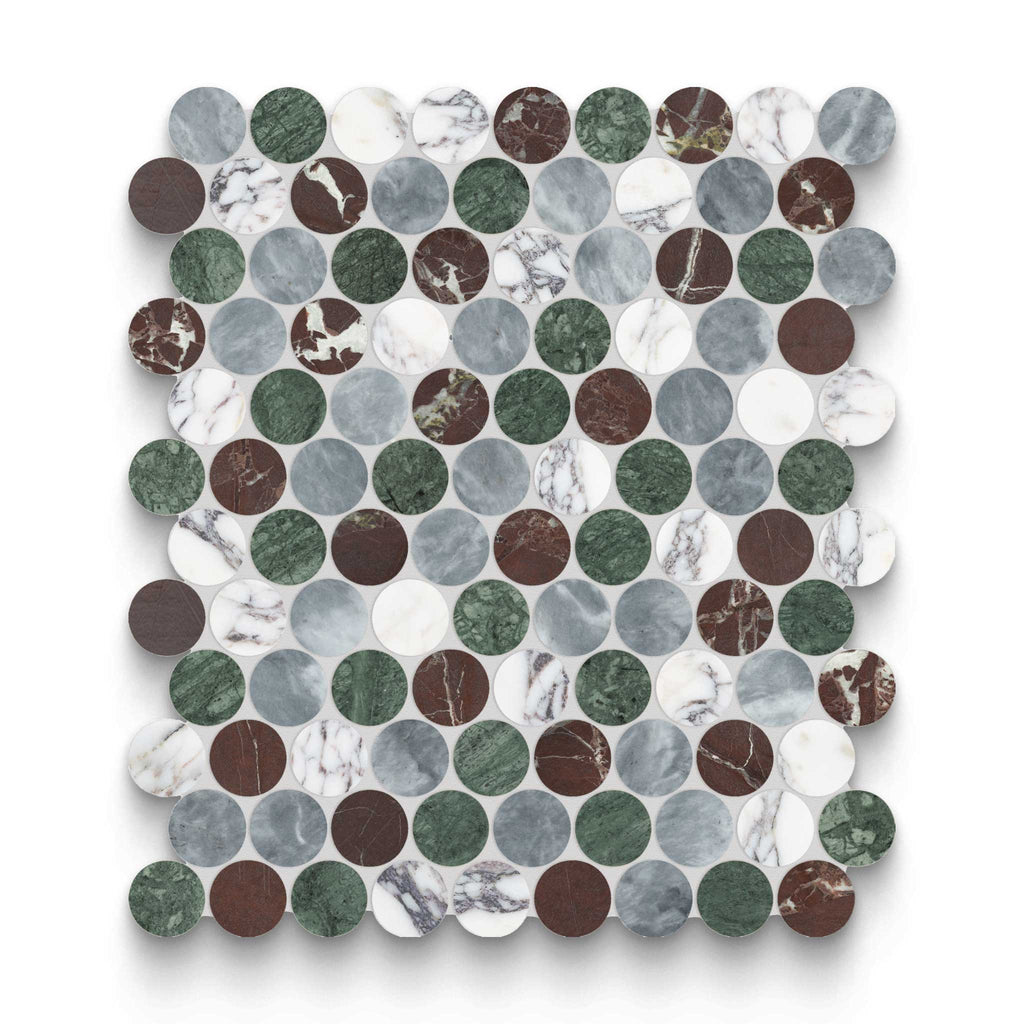 Blended Round Tropic Mixed Finish (Honed and Polished) Mosaic