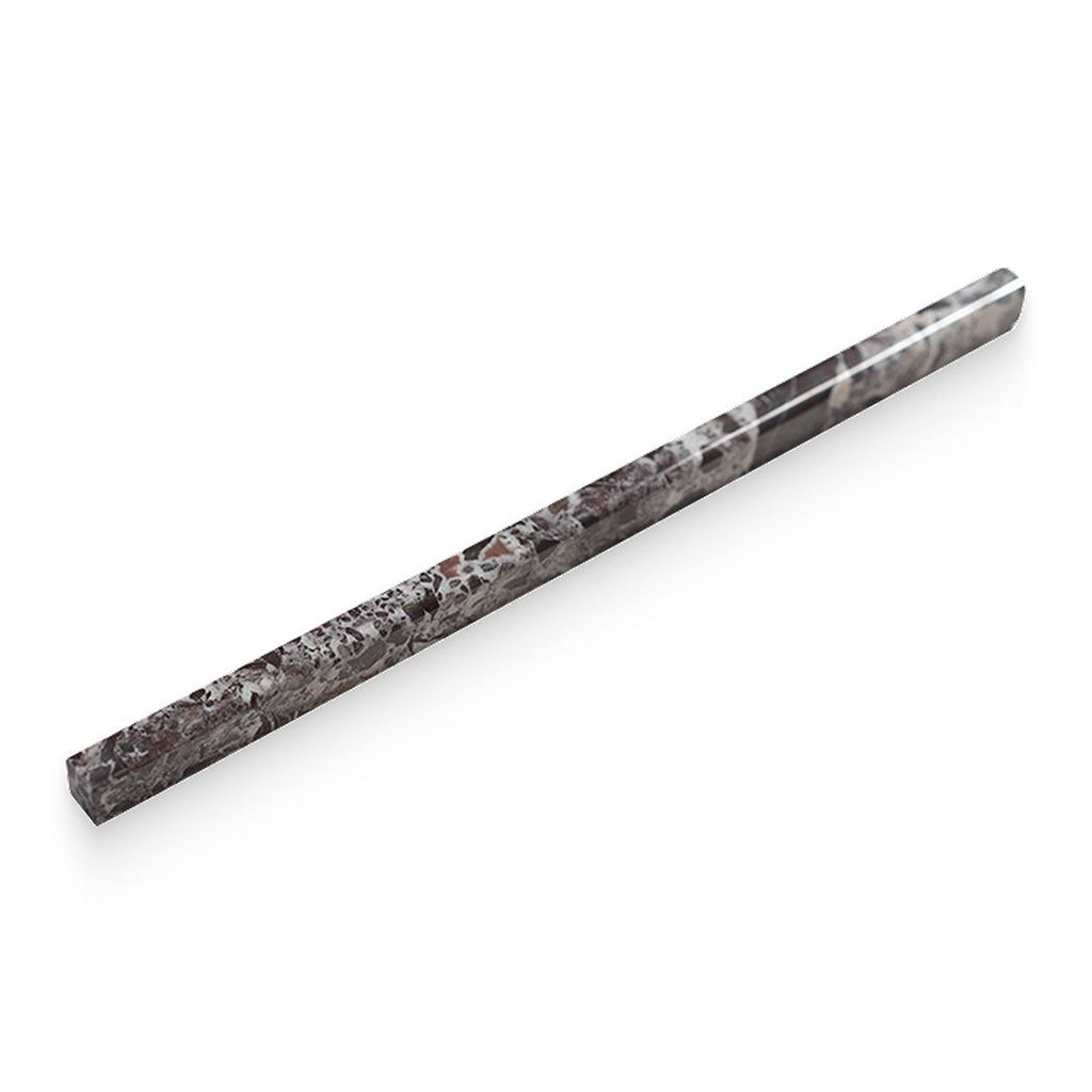 0.5x12 Breccia Vino Polished Pencil Trim