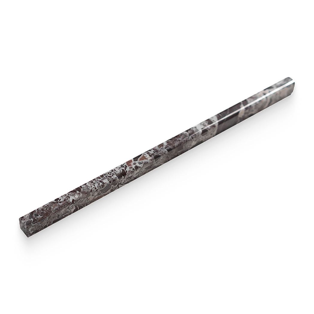 0.5x12 Breccia Vino Polished Pencil Trim