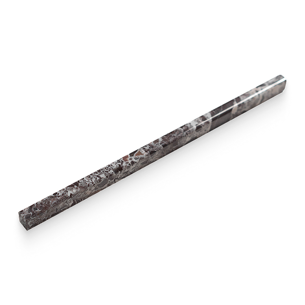 0.5x12 Breccia Vino Polished Pencil Trim