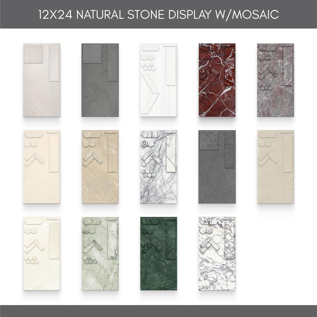 12x24 Natural Stone Display with Mosaic Bundle