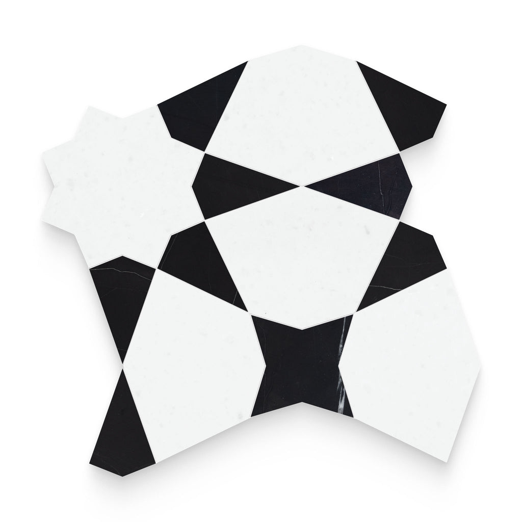 Celeste Nero Honed w/ Polished Accents Mosaic