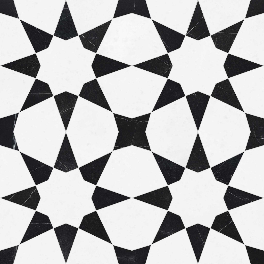 Celeste Nero Honed w/ Polished Accents Mosaic