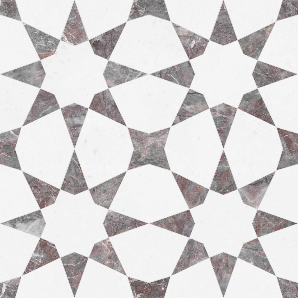 Celeste Burgundy Honed Mosaic