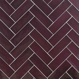 Country 2.5x8 Aubergine Glossy Rectangle Tile
