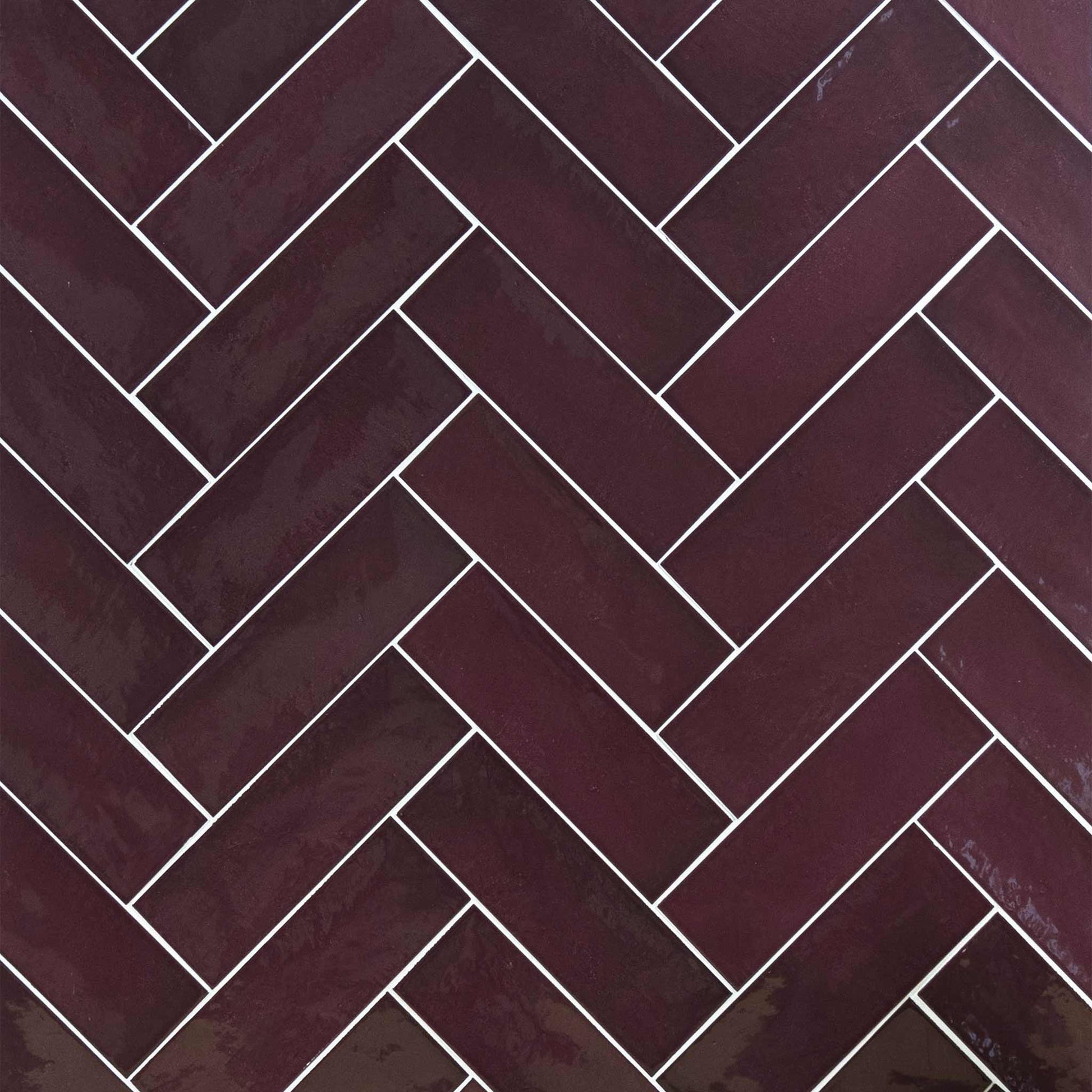 Country 2.5x8 Aubergine Glossy Rectangle Tile