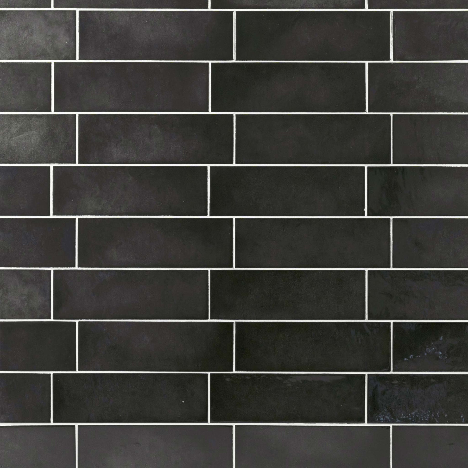 Country 2.5x8 Black Glossy Rectangle Tile