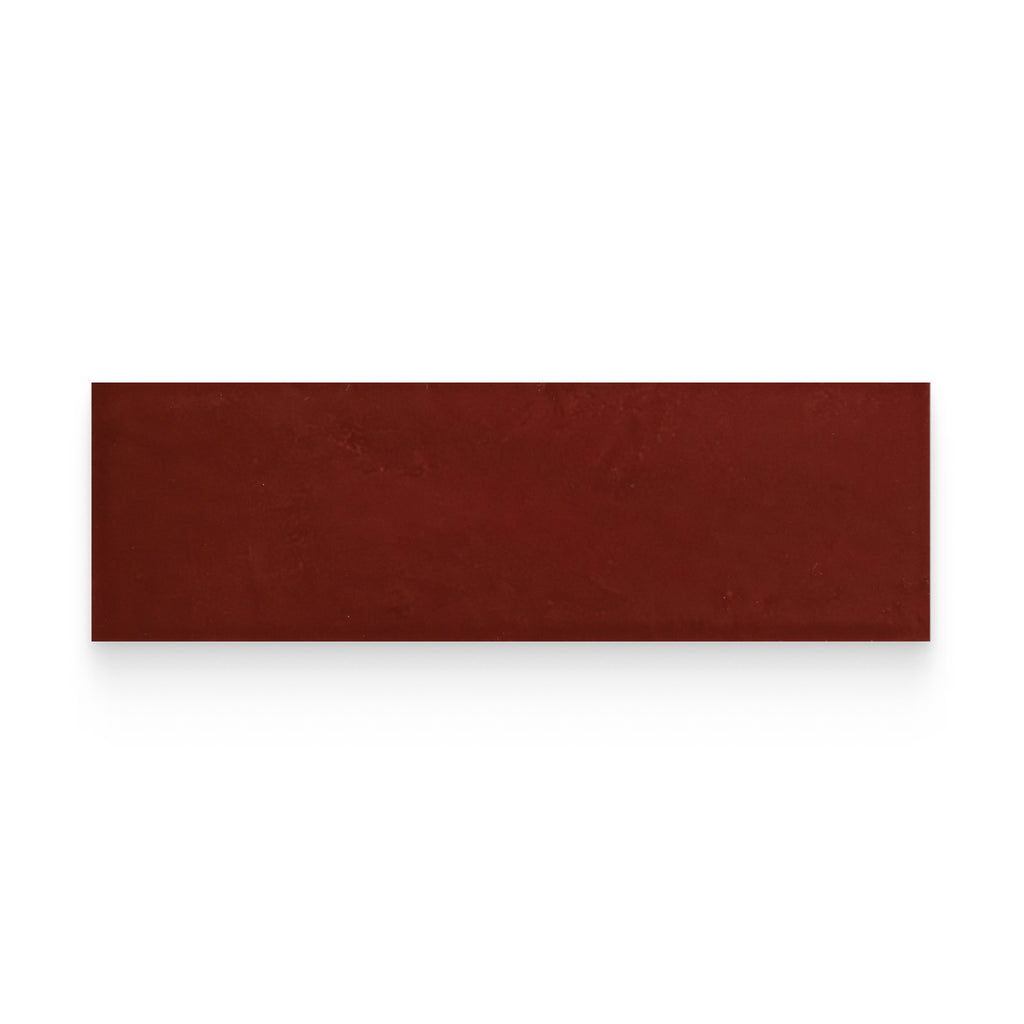 Country 2.5x8 Red Glossy Rectangle Tile