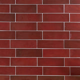 Country 2.5x8 Red Glossy Rectangle Tile