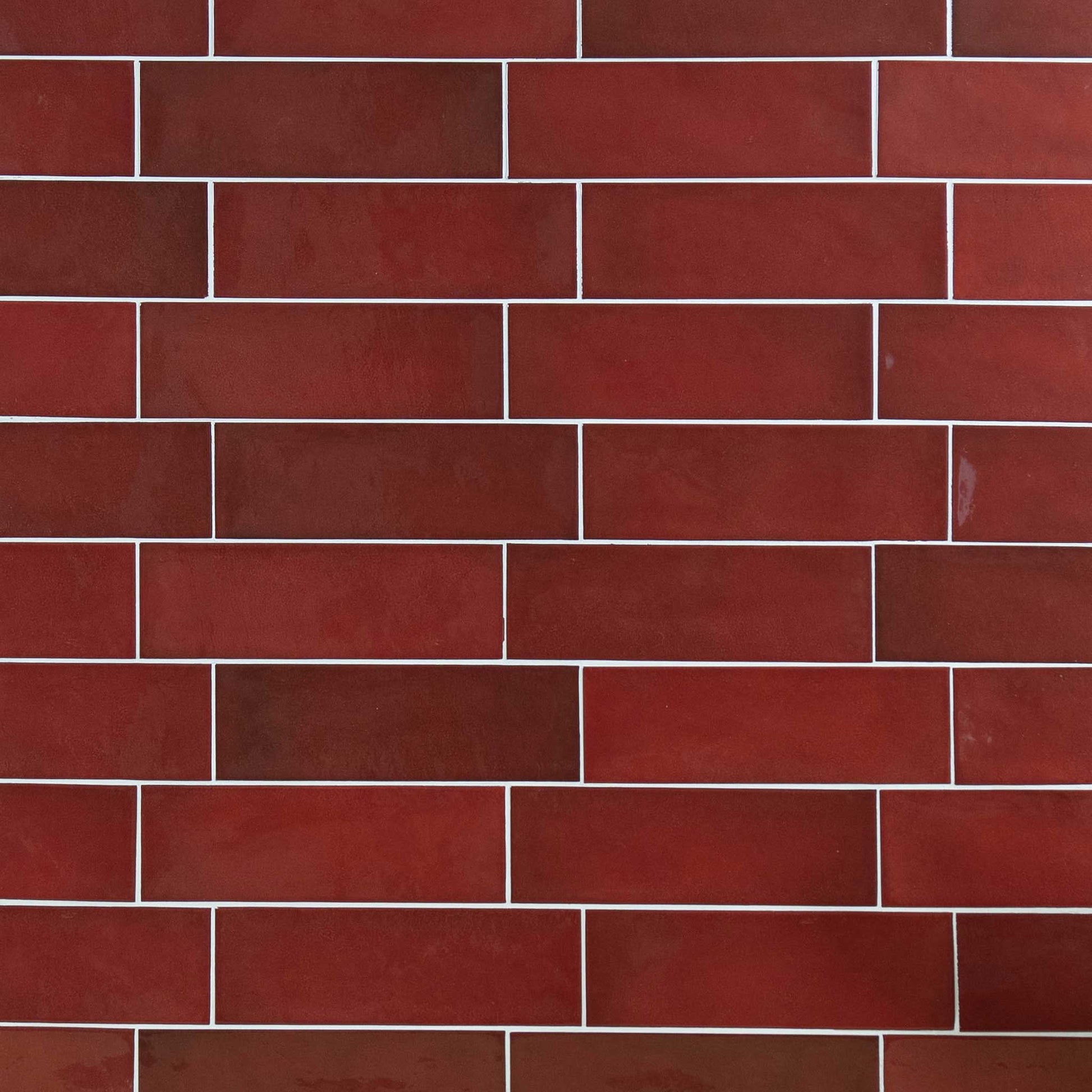 Country 2.5x8 Red Glossy Rectangle Tile