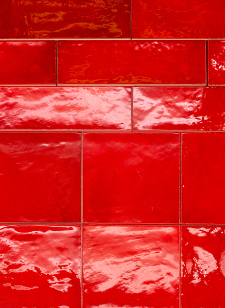 Country 5x5 Red Glossy Square Tile