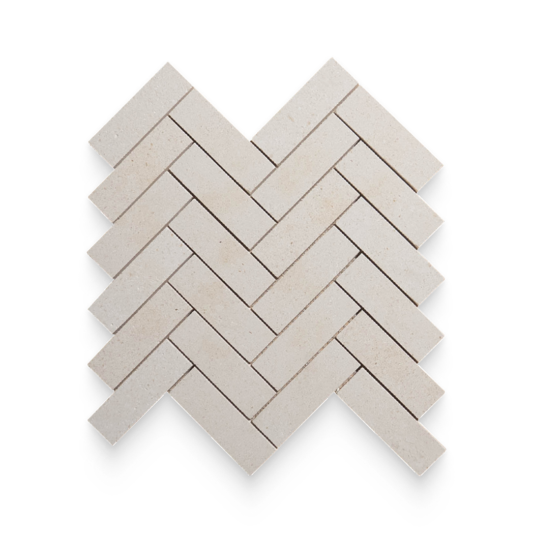 1.25x4 Caliza Capri Honed Herringbone Mosaic