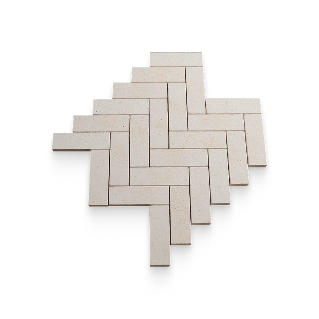 1.25x4 Caliza Capri Honed Herringbone Mosaic