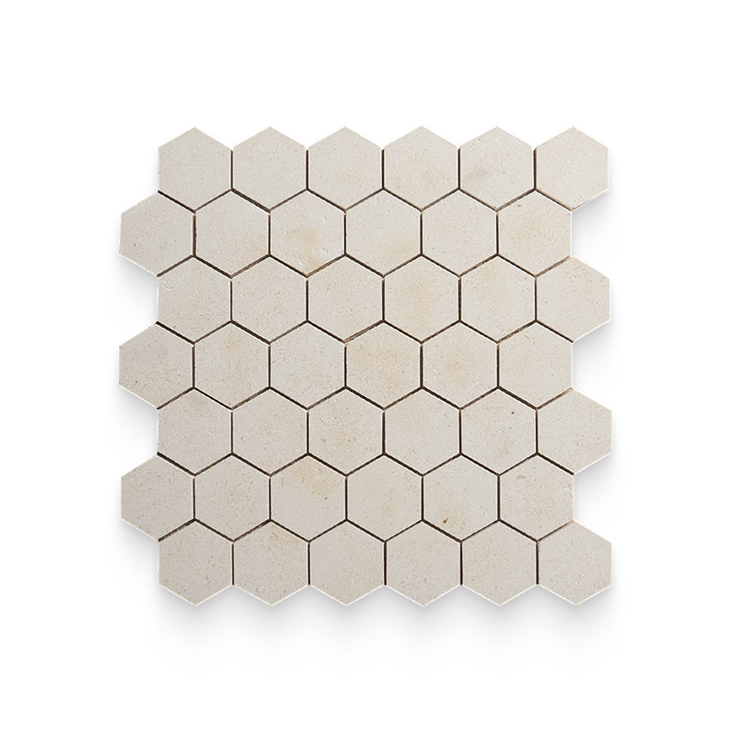 2x2 Caliza Capri Honed Hexagon Mosaic