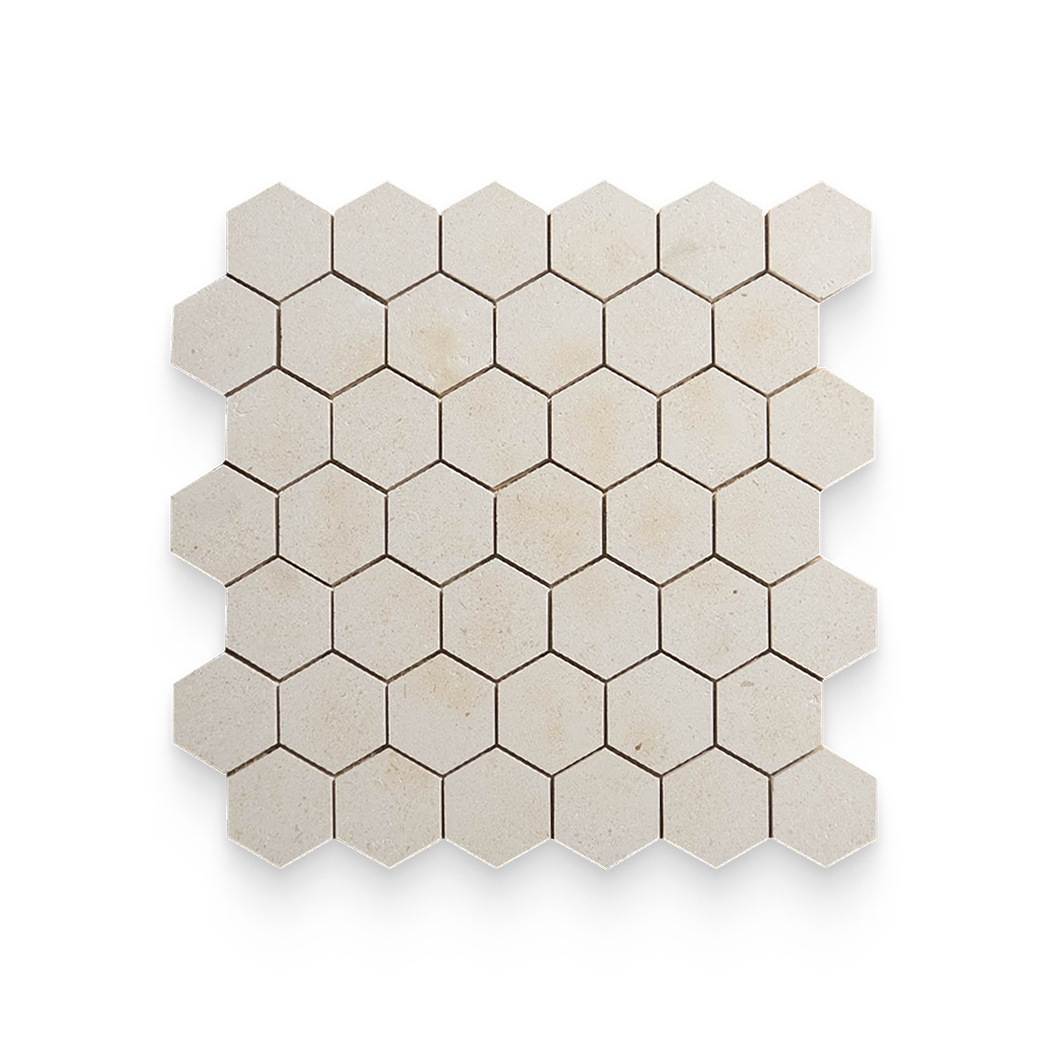 2x2 Caliza Capri Honed Hexagon Mosaic