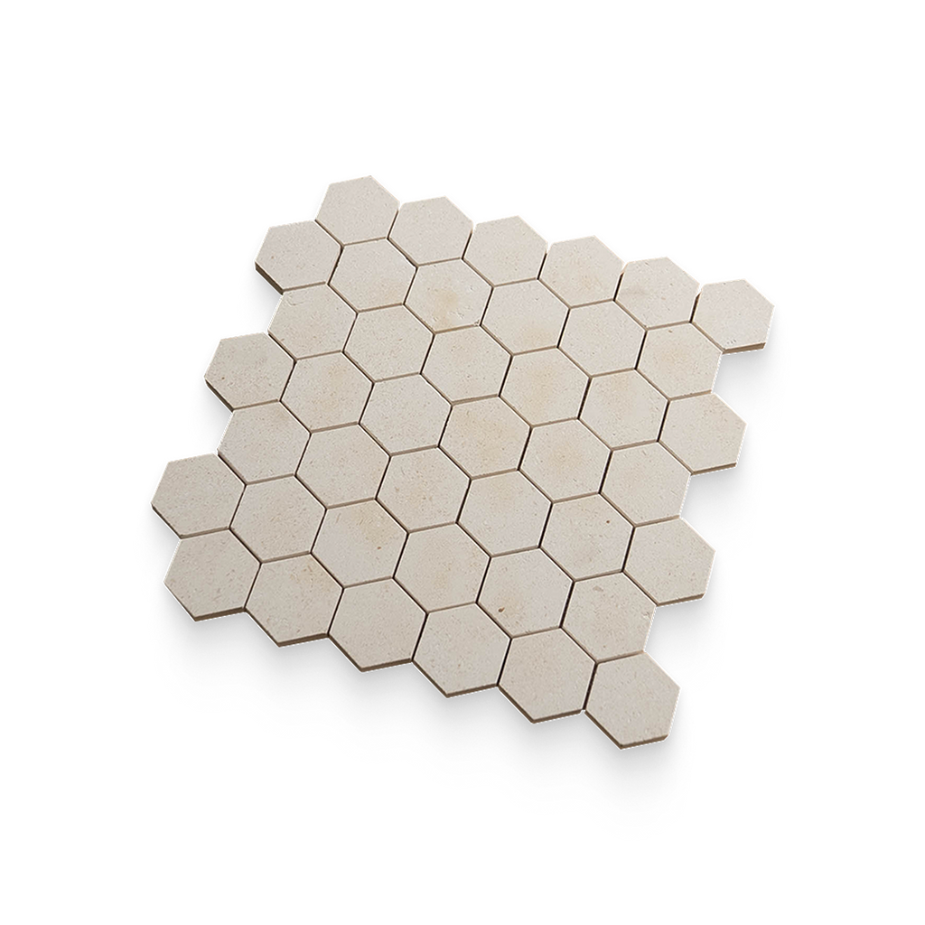 2x2 Caliza Capri Honed Hexagon Mosaic