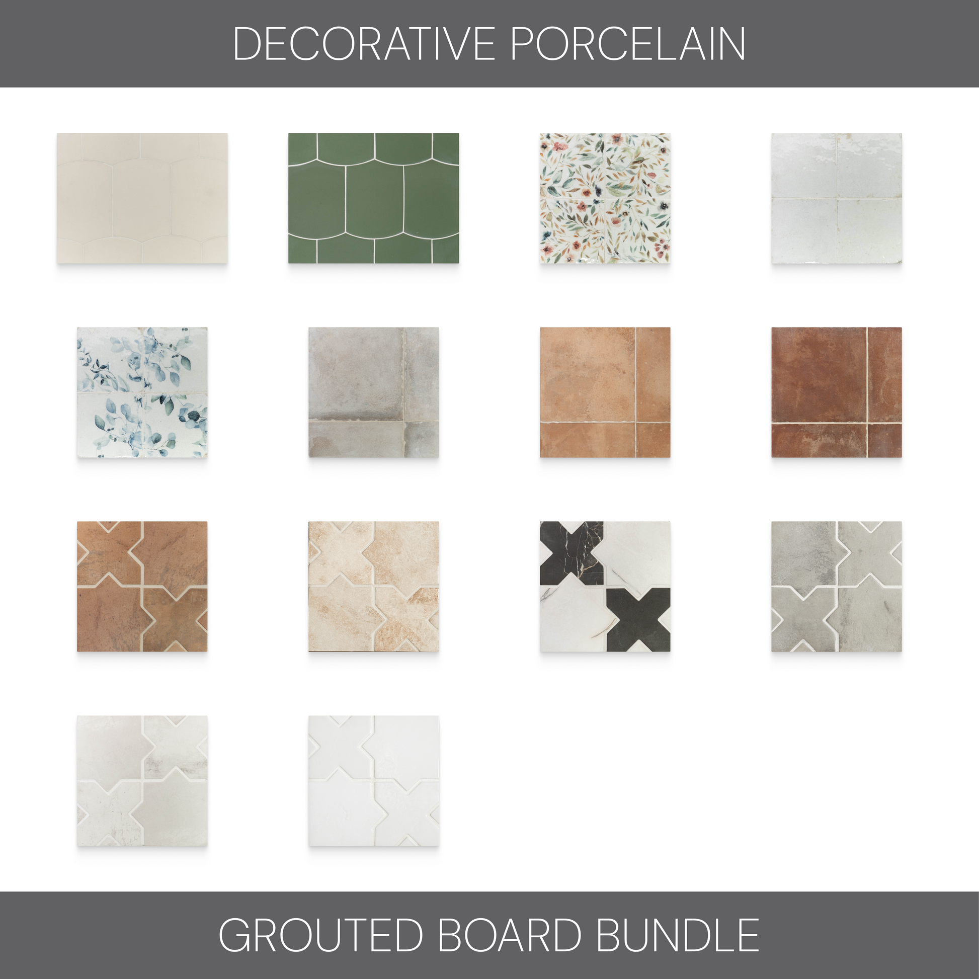 Decorative Porcelain Grouted Board Bundle