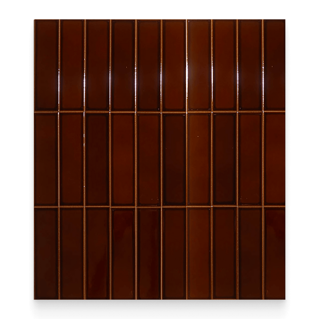 2.5x9 Tea Leaves Glossy Rectangle Tile